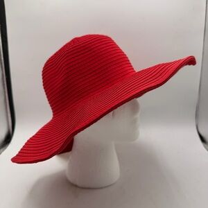 Red Packable Floppy Sun Hat – Wide Brim Travel Hat – 58 cm – New With Tag